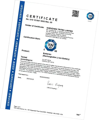 FIAMM certification